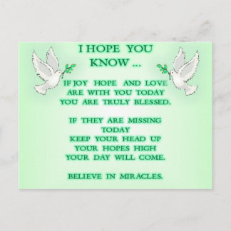 Cartão Postal believe in miracles