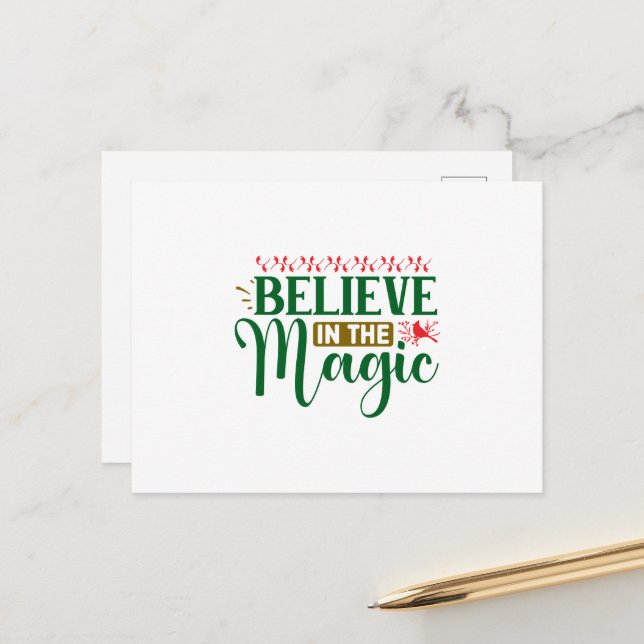 Cartão Postal Believe In the Magic Christmas (Frente/Verso In Situ)