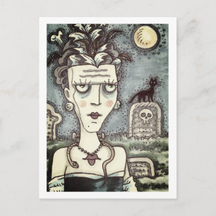 CARTÃO POSTAL BELÍSSIMO MONSTRO FRANKENELLA ASSOMBRADO, TÚMULOS,