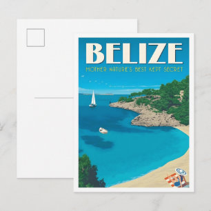 Cartão Postal Belize Arte Viagem Vintage