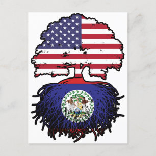 Cartão Postal Belize Belizean American Tree Roots Flag