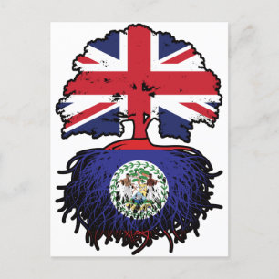 Cartão Postal Belize Belizian British Tree Roots Flag
