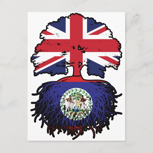 Cartão Postal Belize Belizian British Tree Roots Flag (Frente)