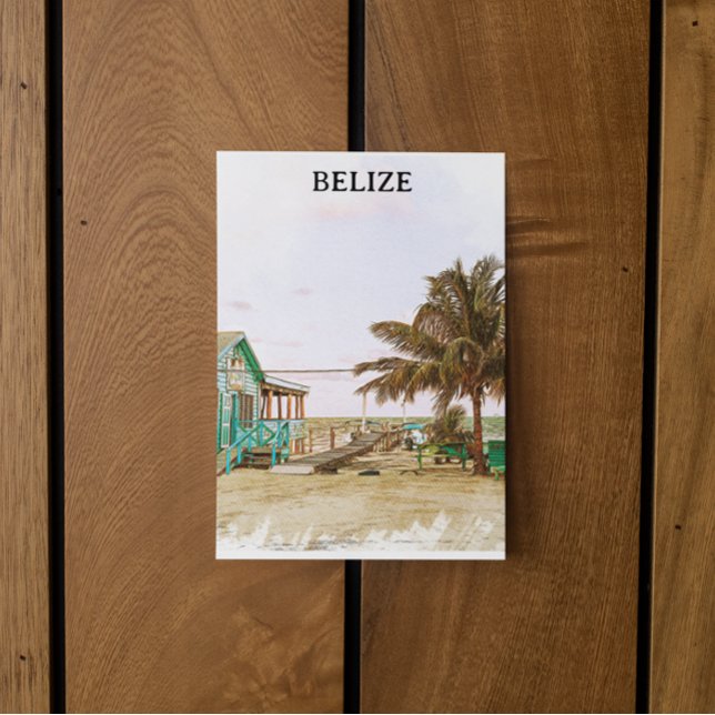 Cartão Postal Belize Caribe Beach Scenery (belize tropical beach postcard)