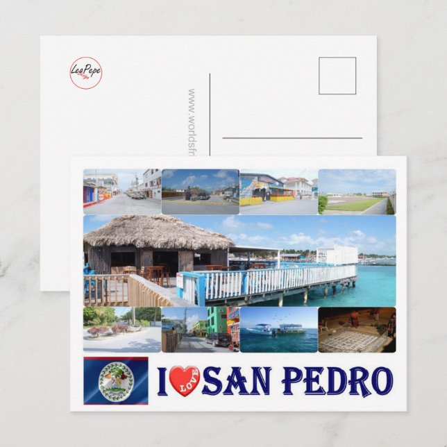 Cartão Postal Belize - Eu Amo San Pedro - (Frente/Verso)