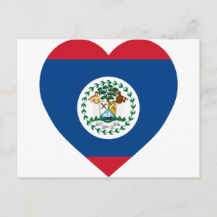 Cartão Postal Belize Flag Heart