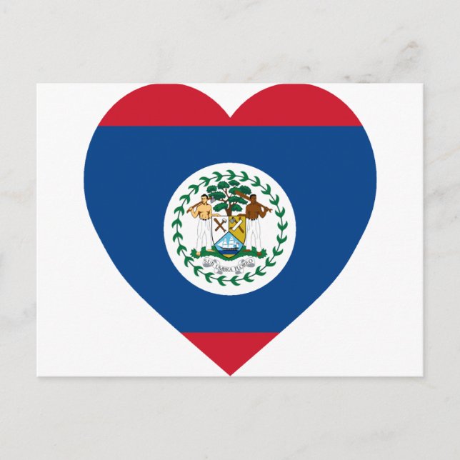 Cartão Postal Belize Flag Heart (Frente)