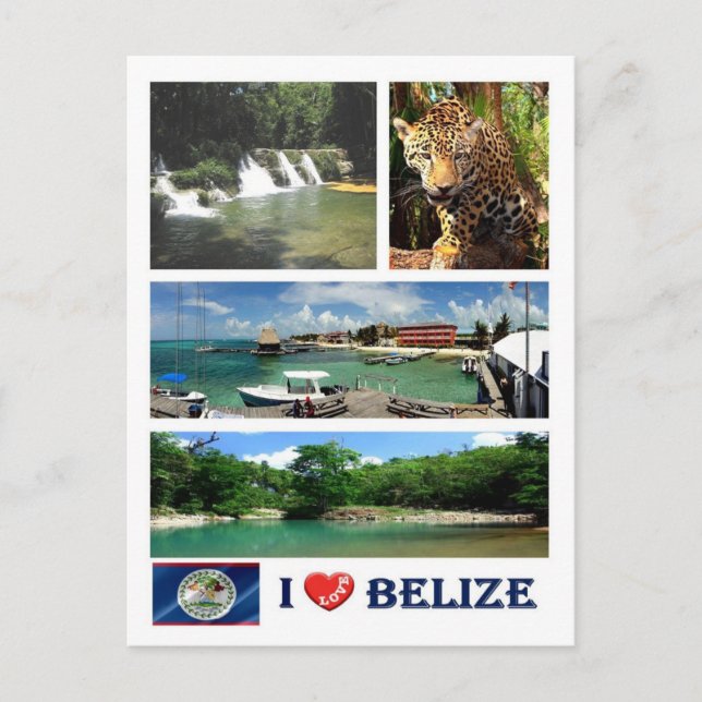 Cartão Postal Belize - I Love - (Frente)