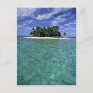 Cartão Postal Belize, Recife de Barreira, Ilha ou cayo sem nome.