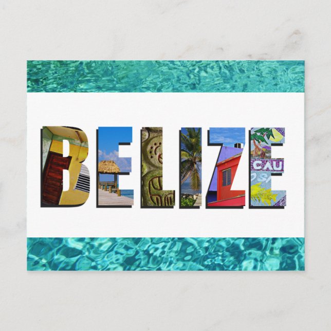 Cartão Postal Belize Tropical Beach Blue Ocean FoViagem (Frente)