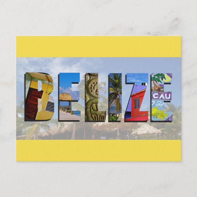 Cartão Postal Belize Tropical Beach Blue Ocean FoViagem (Frente)