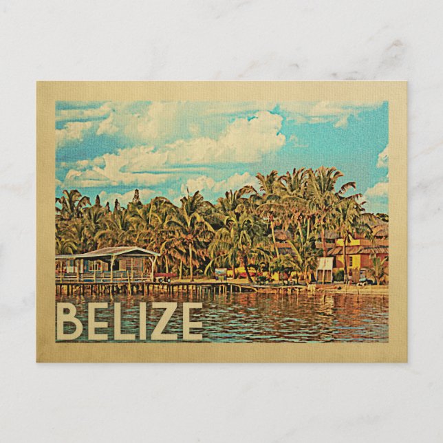 Cartão Postal Belize Viagens vintage (Frente)
