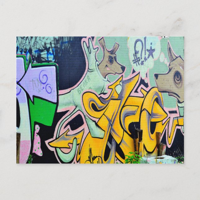 Cartão Postal Belka e Strelka grafite (Frente)