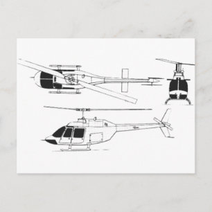 Cartão Postal Bell Jet Ranger / TH-