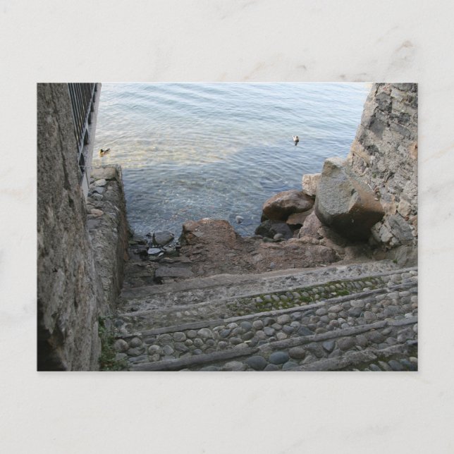 Cartão Postal Bellagio, Itália - Escadas em Baixo (Frente)