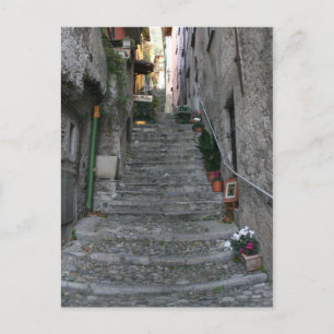 Cartão Postal Bellagio, Itália - Escadas em Cima