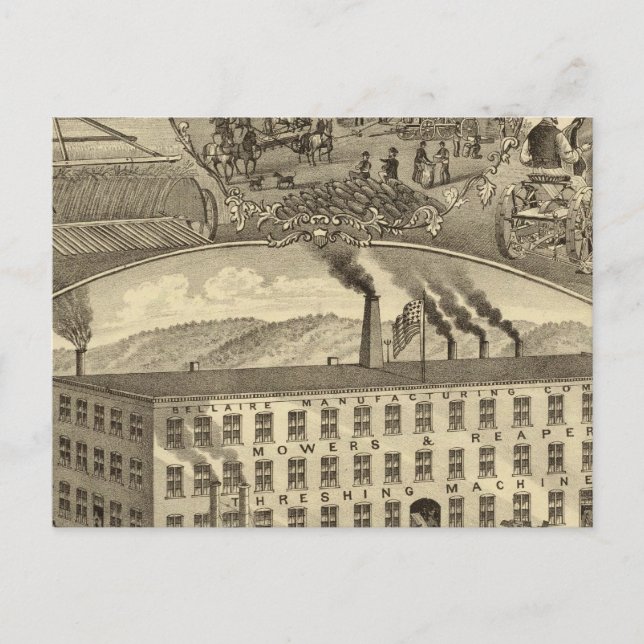 Cartão Postal Bellaire Manufacturing Company Bellaire, Ohio (Frente)