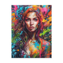 Belle femme en peinture