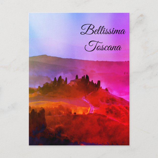 Cartão Postal *~* Bellissima Toscana - Língua Italiana da Toscan (Frente)