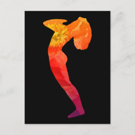Cartão Postal Belo Abstrato Sun Salutation Asana Design |