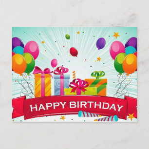 Cartão Postal Belo amor roxo Feliz Aniversário