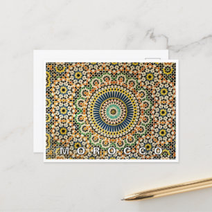 Cartão Postal Belo Azulejo marroquino Zellij