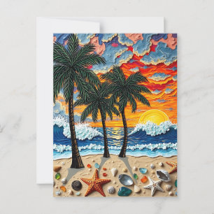 Cartão Postal Belo Beachy Happy   Dizendo Oi