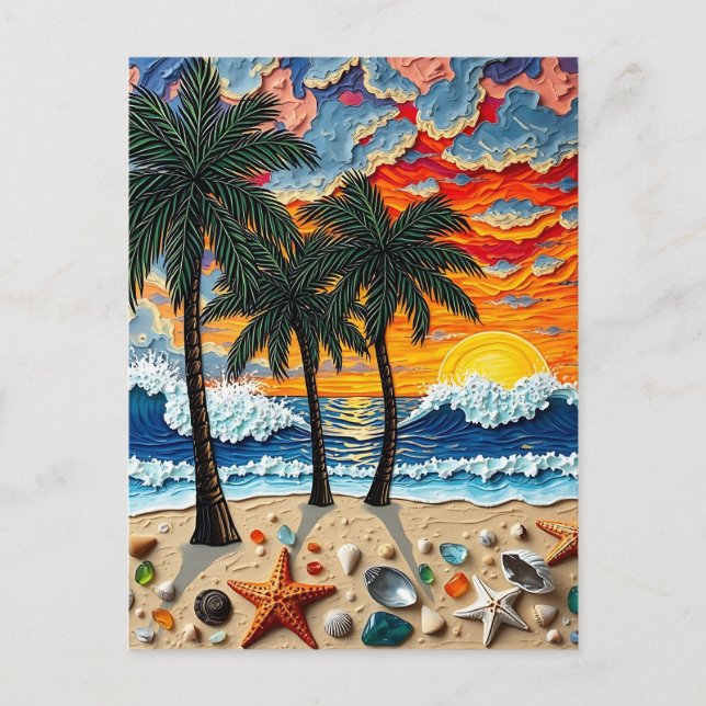 Cartão Postal Belo Beachy Happy | Dizendo Oi (Frente)