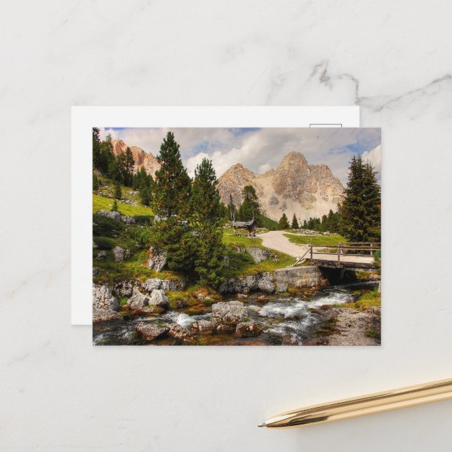 Cartão Postal Belo Caminho, Árvores e Montanhas (Frente/Verso In Situ)