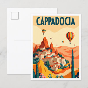 Cartão Postal Belo Cappadocia Viagem de ilustração da Turquia