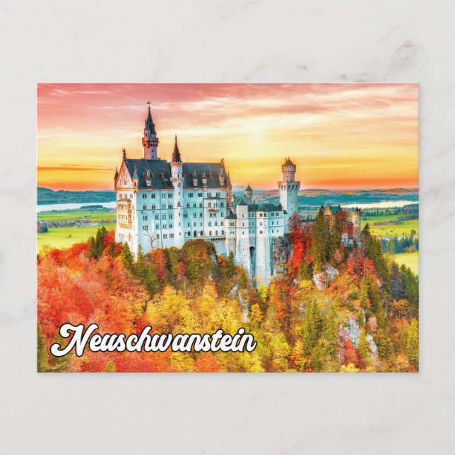 Cartão Postal Belo Castelo Neuschwanstein, Alemanha (Frente)