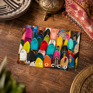 Cartão Postal Belo Colorido Marroquino Slippers Feitos à Mão