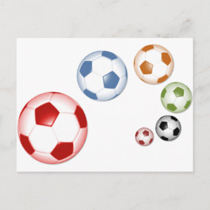 Cartão Postal Belo conjunto de bolas de futebol