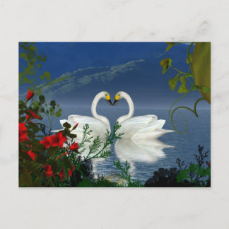 Cartão Postal Belo coração suga flores vermelhas 1