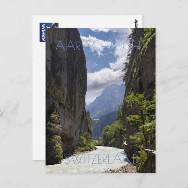 Cartão Postal Belo desfiladeiro, Suiça (Frente/Verso)