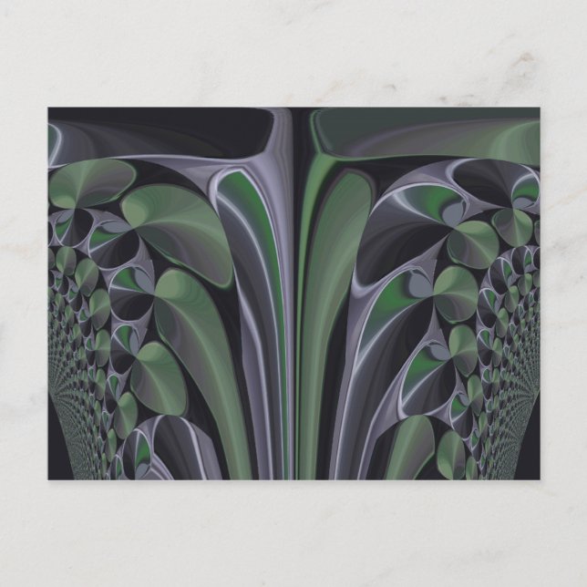 Cartão Postal Belo Design de Textura de Aurora Verde (Frente)