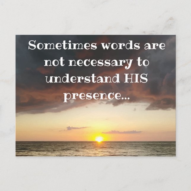 Cartão Postal Belo Deus Inspirador Oceano Sunset (Frente)