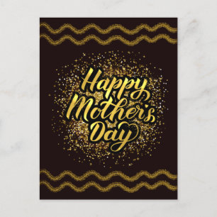 Cartão Postal Belo Dia de as mães de Ouro Feliz
