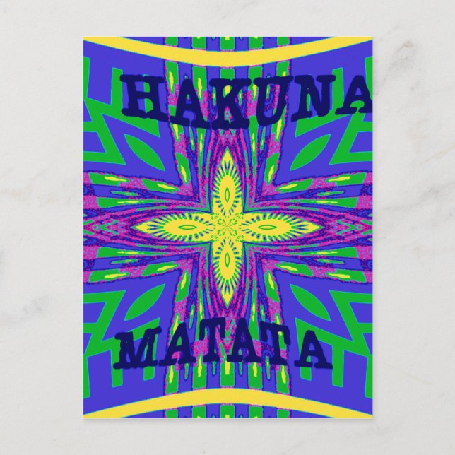 Cartão Postal Belo e adorável Tribal Mombasa Kanga Hakunamatata (Frente)