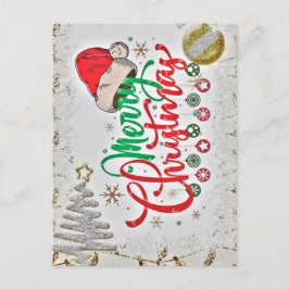 Cartão Postal Belo e Colorido Natal Feliz Ano Novo
