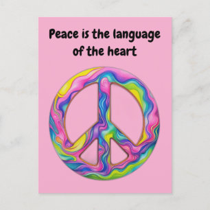 Cartão Postal Belo espírito de paz com mensagem inspiradora