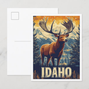 Cartão Postal Belo Idaho EUA Vintage Illustration Viagem