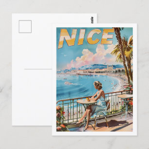 Cartão Postal Belo Local de Viagem Famoso Antigo França Nice