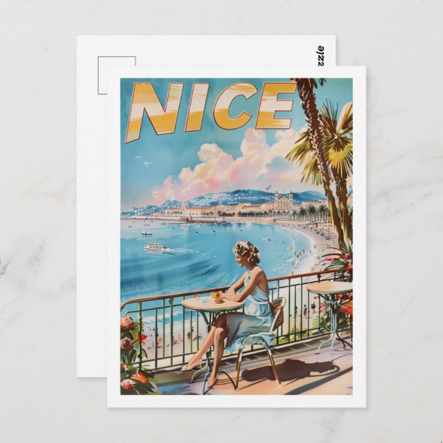 Cartão Postal Belo Local de Viagem Famoso Antigo França Nice (Frente/Verso)