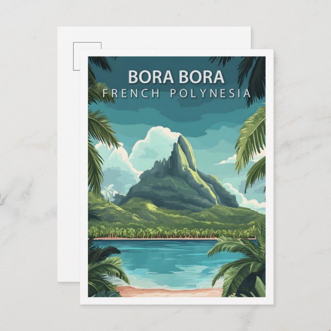 Cartão Postal Belo Lugar Bora Bora Polinésia Francesa Viagem (Frente/Verso)
