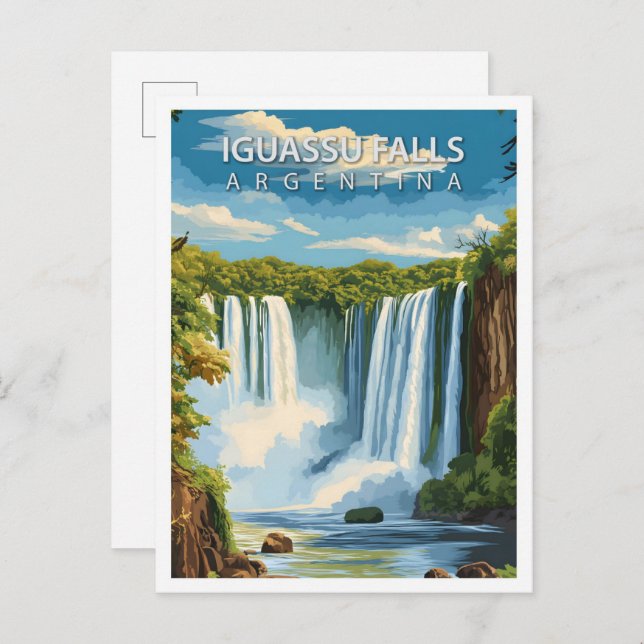 Cartão Postal Belo Lugar Iguaçu Cai Viagem da Argentina (Frente/Verso)