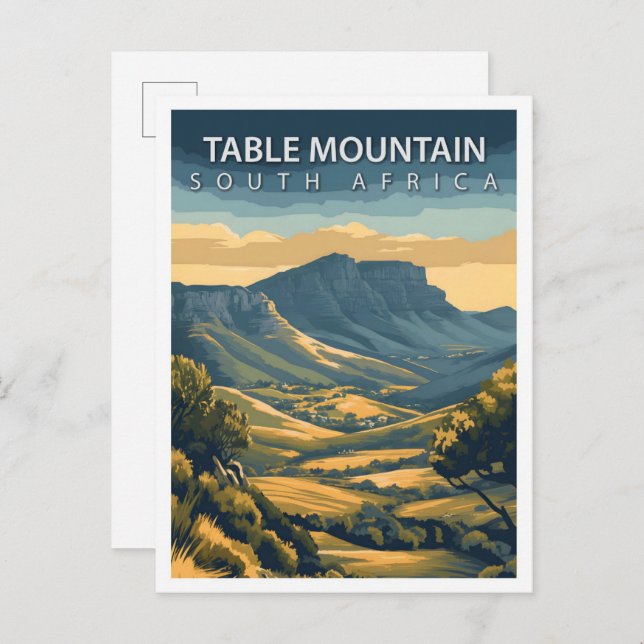 Cartão Postal Belo lugar Mesa Montanha África do Sul Viagem (Frente/Verso)