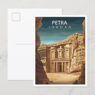 Cartão Postal Belo Lugar Petra Jordan Art Viagem