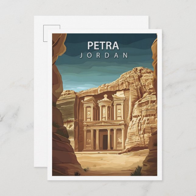 Cartão Postal Belo Lugar Petra Jordan Art Viagem (Frente/Verso)