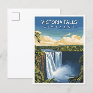 Cartão Postal Belo lugar Victoria Falls Viagem do Zimbábue